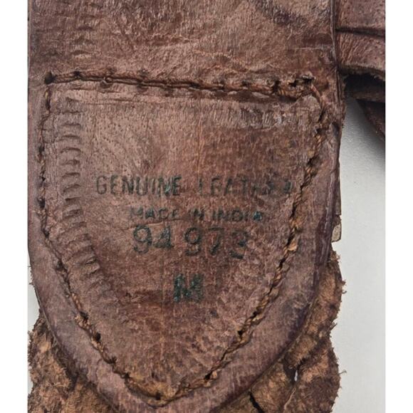 Leather Weaved Ladies Brown Genuine Made In India Belt Size Medium - Picture 3 of 7